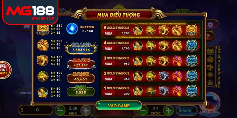 Kho báu tứ linh Mg188 rực lửa, hiệu ứng cuốn hút ánh nhìn